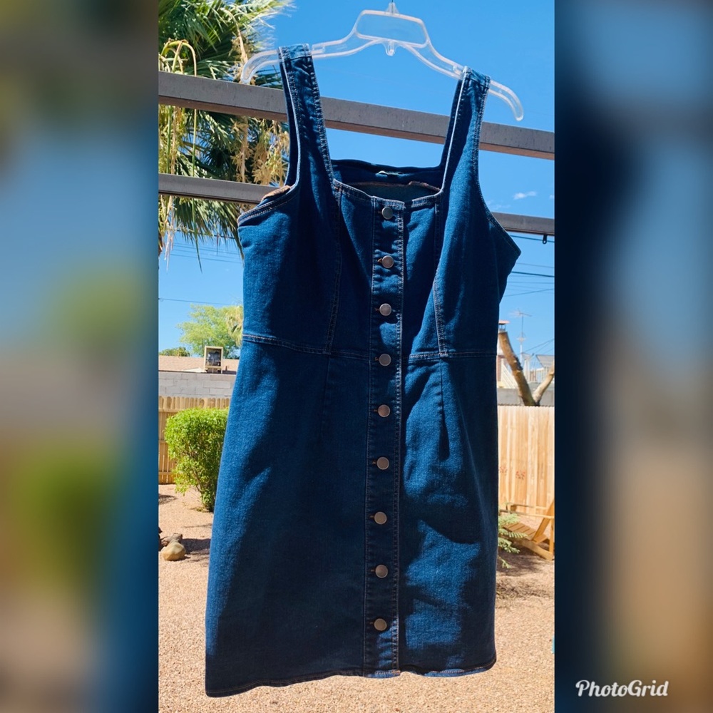 Wild fable button down jean mini dress